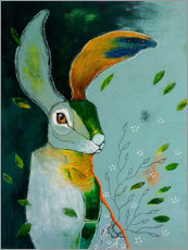 Poster Langohr im Wind – Abstrakter Hase