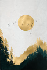 Holzbild  Mond in Gold - Mia Nissen
