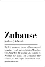 Alubild  Zuhause Definition - Pulse of Art
