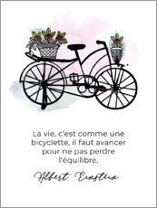 Poster Leben ist wie Fahrradfahren (französisch)