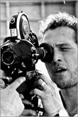 Hartschaumbild  Paul Newman mit Kamera - Celebrity Collection