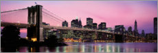 Poster Brooklyn Bridge bei Einbruch der Dunkelheit