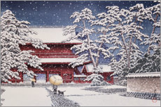 Acrylglasbild  Schnee am Zojoji-Tempel - Kawase Hasui