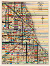 Leinwandbild  Moderne Karte von Chicago - Nikki Galapon
