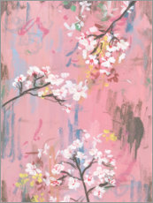Holzbild  Kirschblüten auf Rosa - Melissa Wang