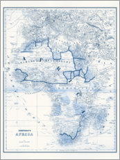 Poster Afrika in Blautönen (englisch)