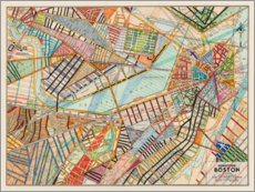 Poster Moderne Karte von Boston