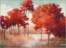 Poster Rote Herbstlandschaft