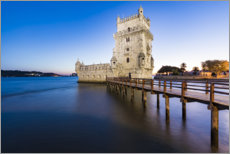 Poster Torre de Belém in Lissabon am Abend
