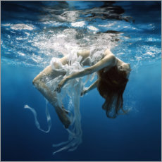 Poster  Weiße Bänder unter Wasser - Dmitry Laudin