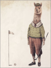 Poster Alpaka im Golfclub