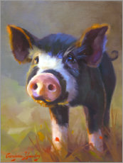 Hartschaumbild  Schwarzes Schweinchen - Carolyne Hawley