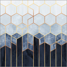 Gallery Print  Blaue Hexagone - Elisabeth Fredriksson