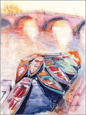 Poster Boote auf der Seine