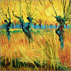 Leinwandbild  Weiden bei Sonnenuntergang - Vincent van Gogh