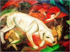 Wandsticker  Drei Tiere (Hund, Fuchs und Katze) - Franz Marc