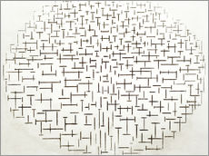 Wandsticker  Komposition in Schwarz und Weiß - Piet Mondriaan