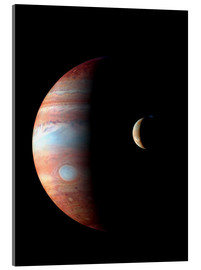 Acrylglasbild  Jupiter und sein vulkanischer Mond Lo