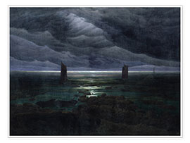 Wandbild  Meeresufer im Mondschein - Caspar David Friedrich