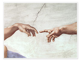 Poster  Die Erschaffung Adams (Detail) I - Michelangelo