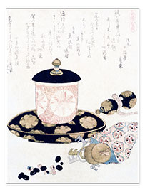 Wandbild  Eine Kanne Tee und Schlüssel - Katsushika Hokusai