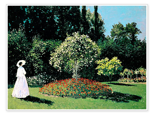 Poster Dame im Garten