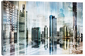 Leinwandbild  Frankfurter Skyline (Collage), abstrakt - Städtecollagen