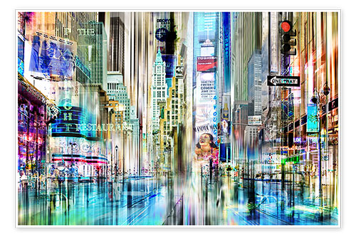 Poster Times Square New York (Collage)