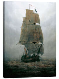 Leinwandbild  Segelschiff im Nebel - Caspar David Friedrich