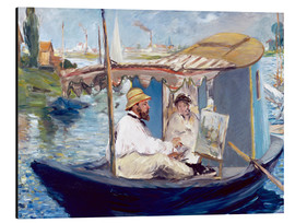 Alubild  Die Barke (Monet in seinem schwimmenden Atelier) - Édouard Manet