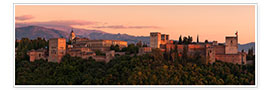 Poster  Spanien - Granada Alhambra Sonnenuntergang - Tobias Richter