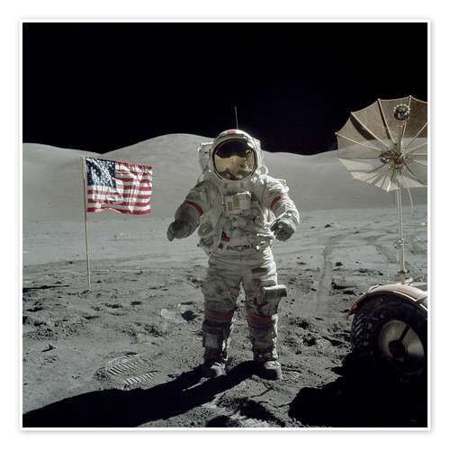 Poster Astronaut auf dem Mond