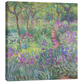 Leinwandbild  Irisbeet in Monets Garten, 1900 - Claude Monet