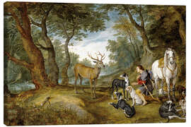 Leinwandbild  Vision des heiligen Hubertus - Peter Paul Rubens