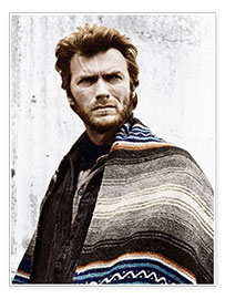 Poster Clint Eastwood mit einem Poncho