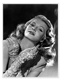 Poster Rita Hayworth mit Zigarette