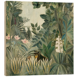Holzbild  Äquatorialer Dschungel - Henri Rousseau