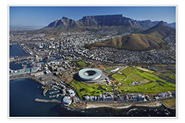 Poster Kapstadtstadion und Tafelberg