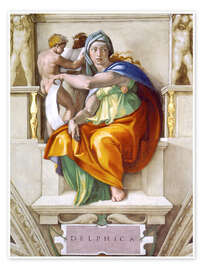Poster  Sixtinische Kapelle: Delphische Sibylle - Michelangelo