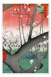 Poster  Das Pflaumenbaum-Teehaus in Kameido - Utagawa Hiroshige