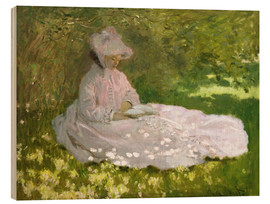 Holzbild  Die Leserin - Claude Monet