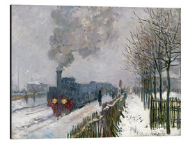 Alubild  Zug im Schnee (Die Lokomotive) - Claude Monet