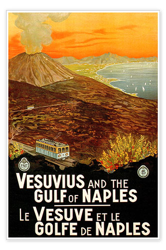 Poster Italien - Vesuv und der Golf von Neapel