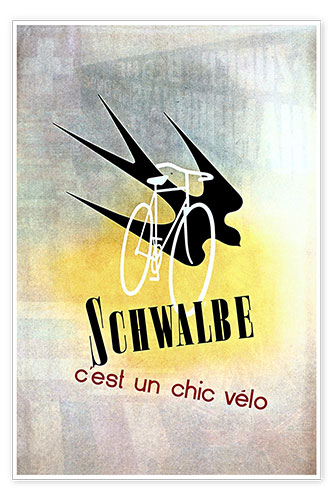 Poster Fahrräder - Schwalbe, cest un chic velo