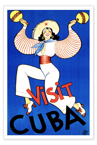 Poster Besuchen Sie Kuba Maracas