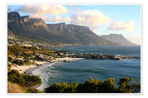 Poster Südafrika Kappstadt mit Strandlandschaft