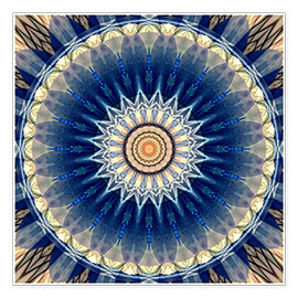 Poster Mandala blau