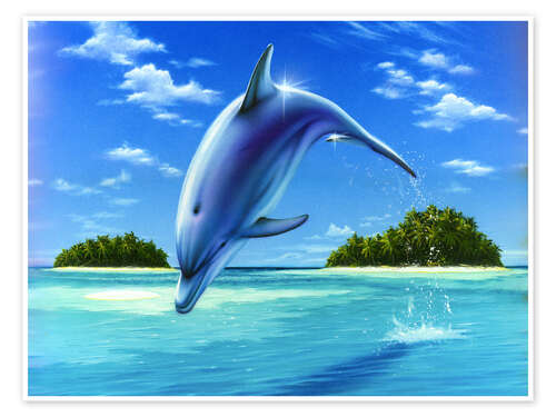 Poster Delfin im Sprung