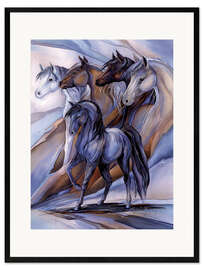 Gerahmter Kunstdruck  Fünf Pferde - Jody Bergsma