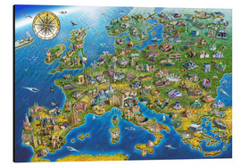 Alubild  Europa mit Bauwerken - Adrian Chesterman